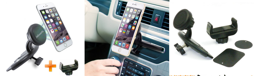 JEBSENS - 2in1 CD Car Mount, CD Slot Magnetic Car Mount with Stretchable Holder 