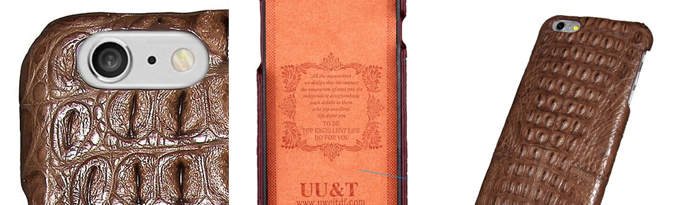 UU&T Handcrafted Crocodile Leather Protective Case for iPhone 6+